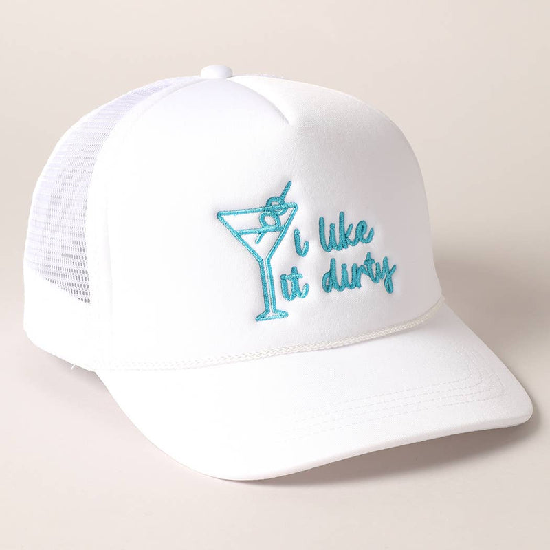 Cocktail Texts Embroidery Mesh Back Trucker Hat