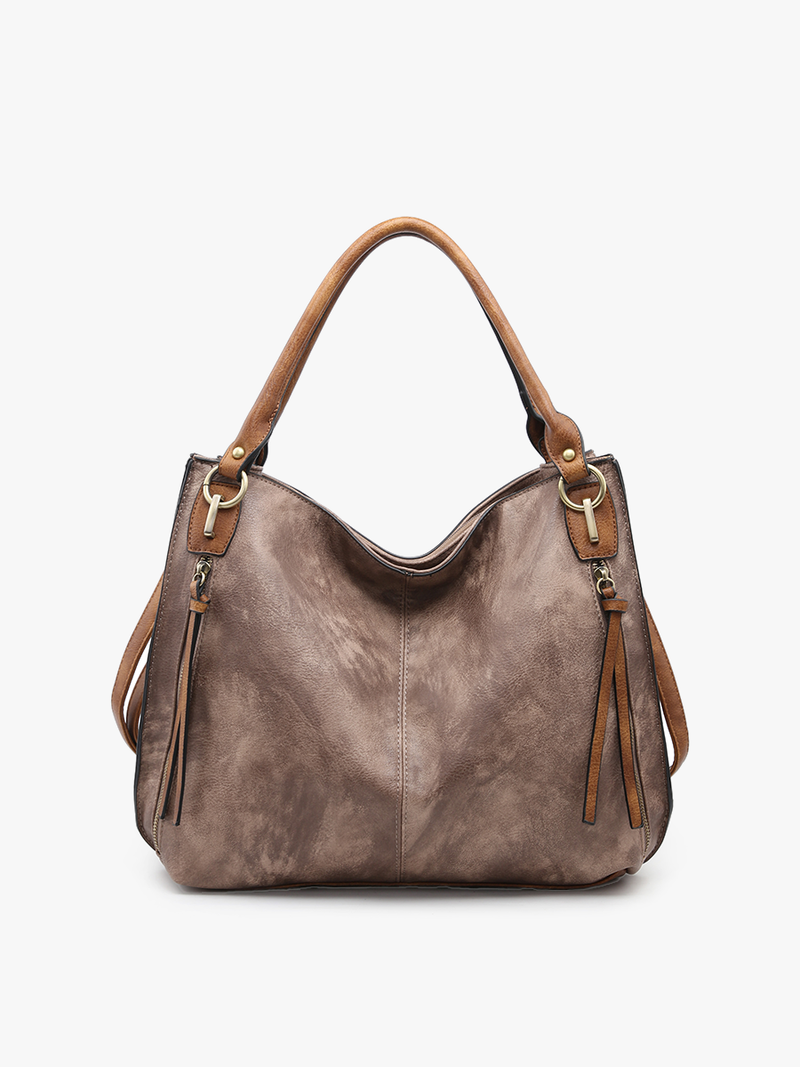 M1860DS Connar Distressed Side Pocket Tote