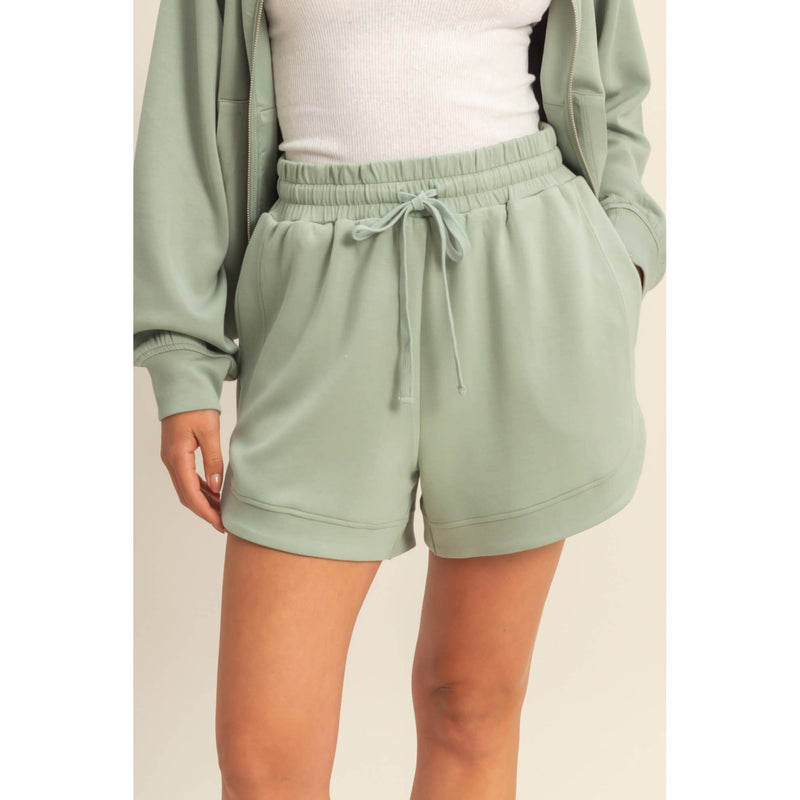 Scuba Elasticized Waist Casual Loose Sweat Shorts