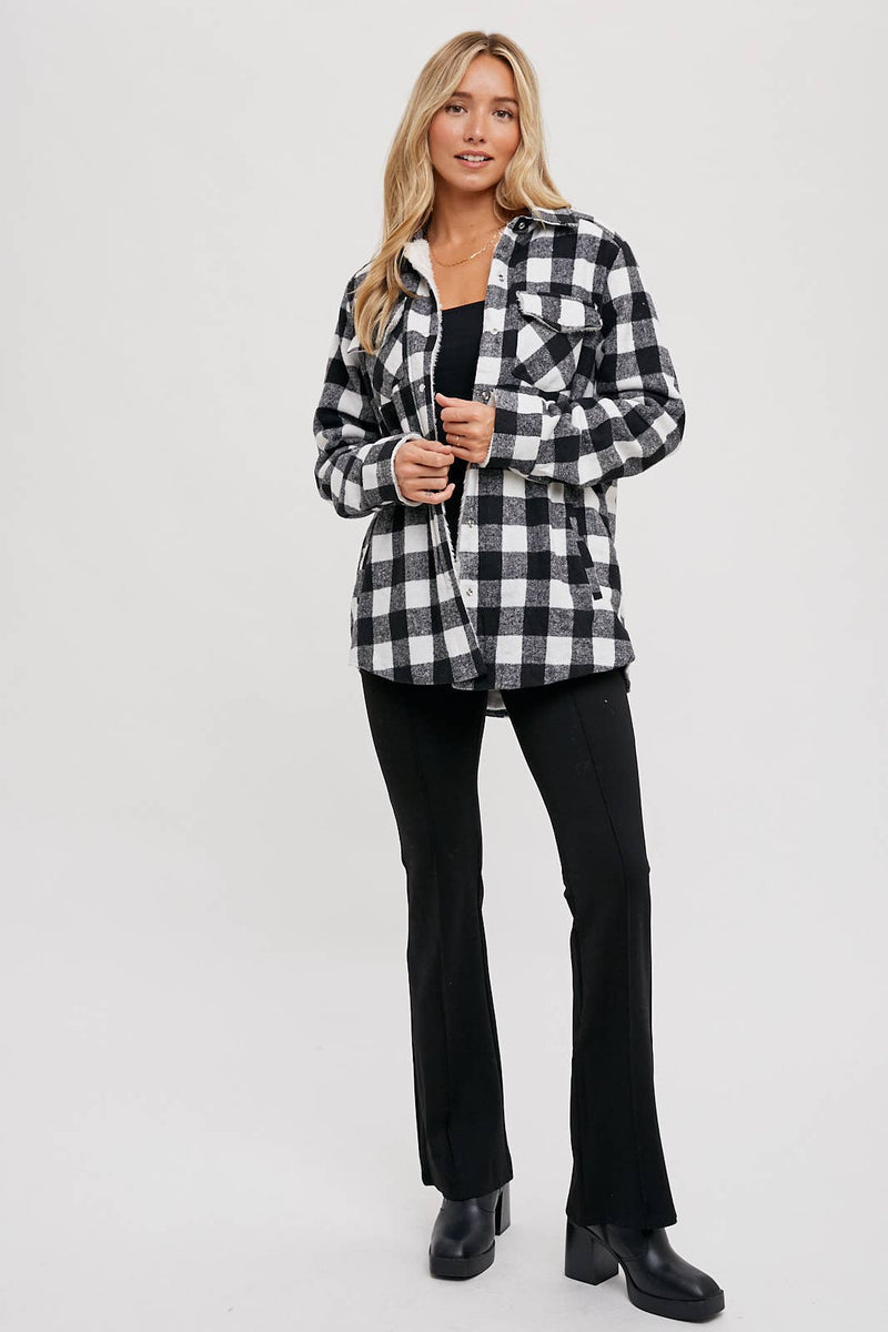 BUFFALO PLAID SHERPA-LINED SHACKET