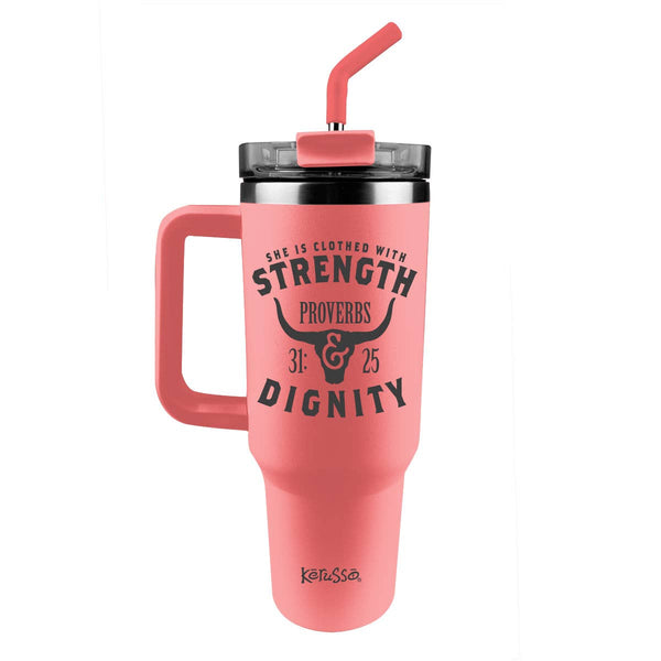 Strength 40 oz Steel Mug With Straw