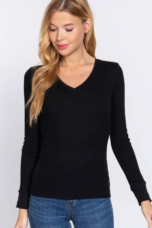 Laura Long Sleeve V-Neck Thermal