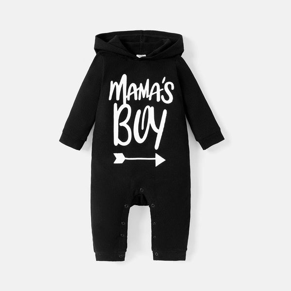 Mama's Boy Waffled Jumpsuit with Hood