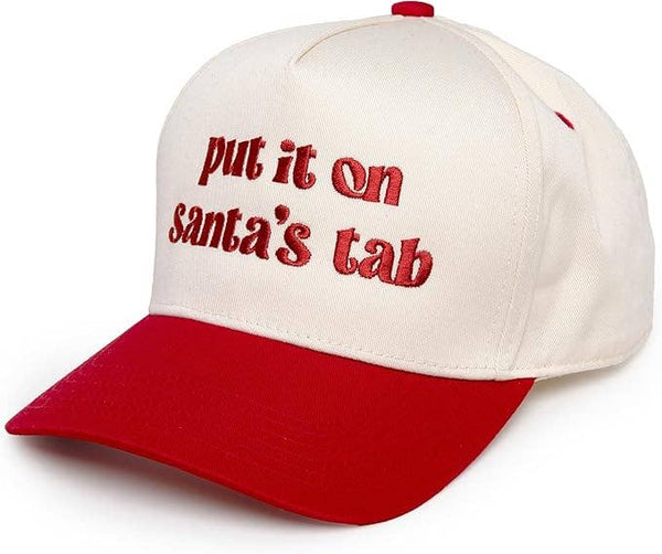 Put It On Santa's Tab Hat- Beige/Red