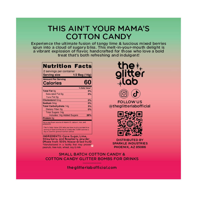 Berry Limeade Gourmet Cotton Candy - Small Batch Treats