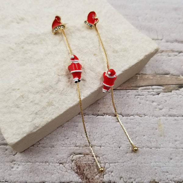 Delivering Gifts Santa Claus Earrings