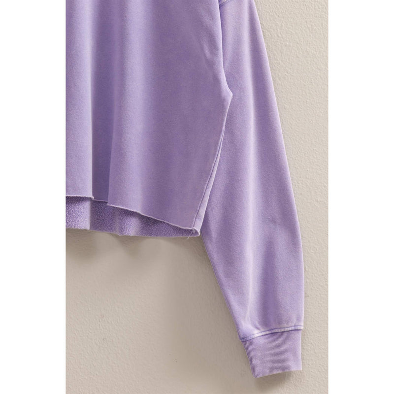 Nita Cropped Sweatshirt With Raw Hem