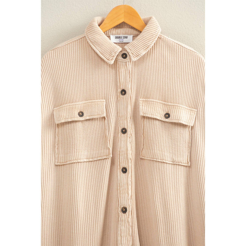 Waffle Button Up Shacket