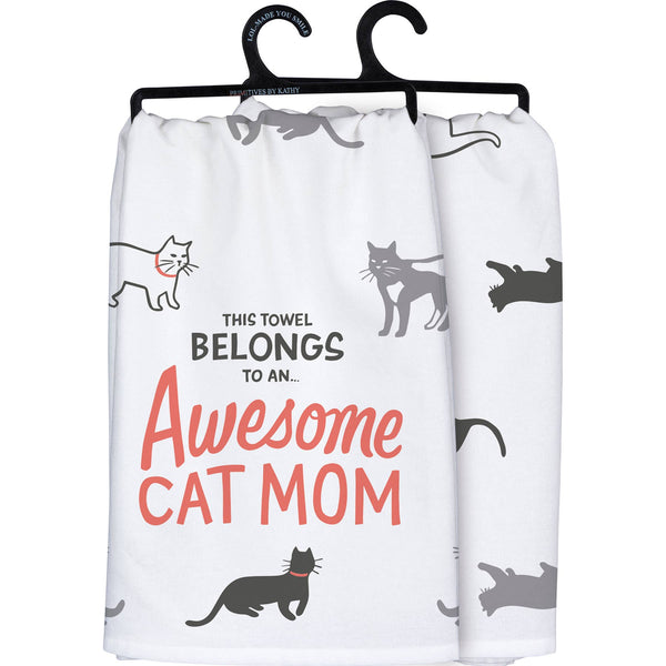 Awesome Cat Mom Kitchen Towel
