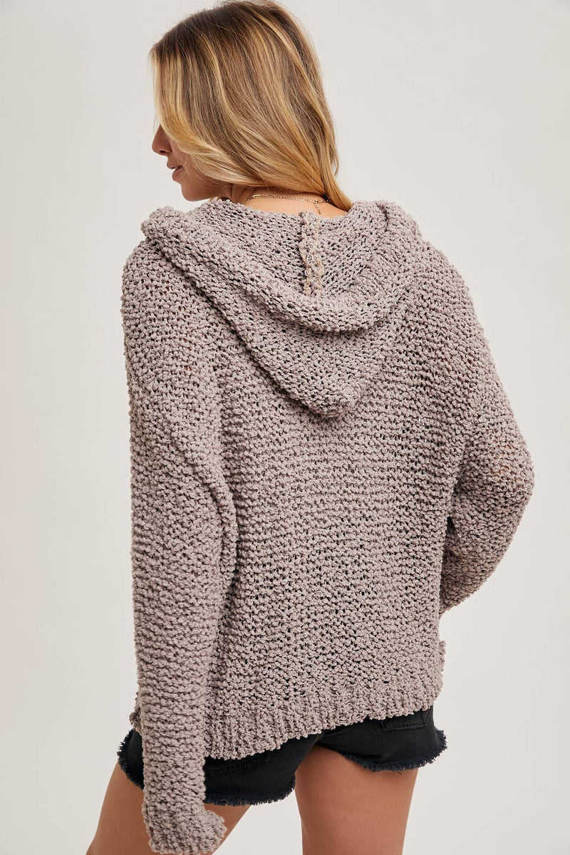 Popcorn Hooded Sweater