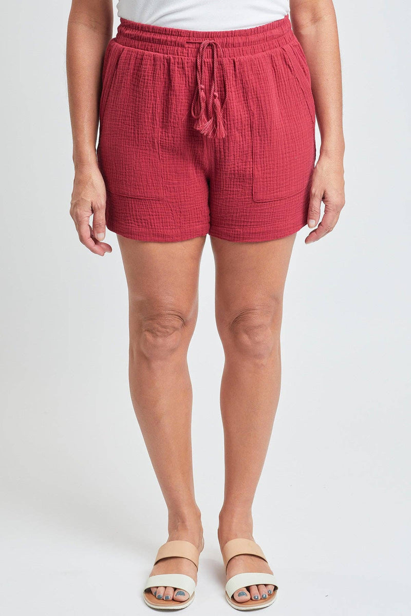 Missy Double Gauze Shorts With Porkchop Pockets