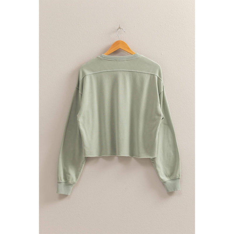 Nita Cropped Sweatshirt With Raw Hem