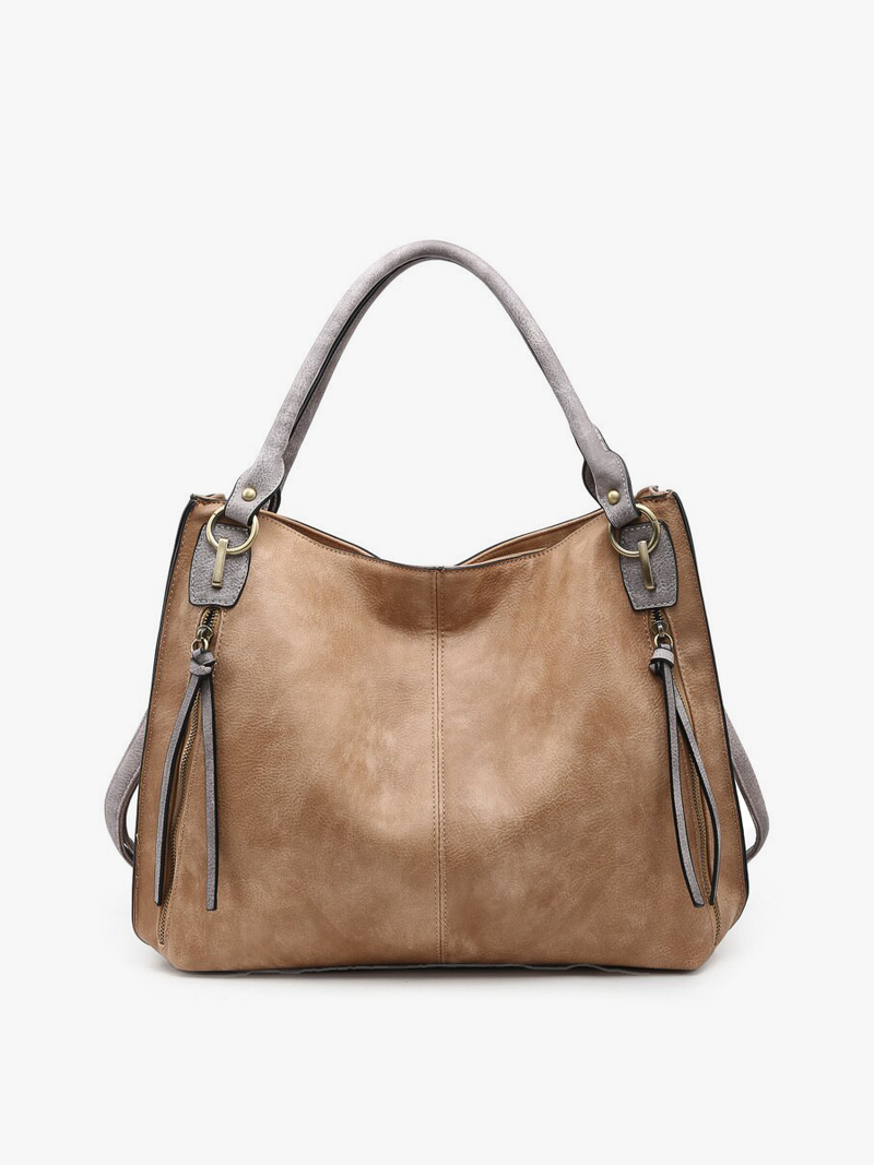 M1860DS Connar Distressed Side Pocket Tote