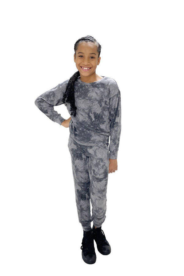 Kids Lounge SET- Black Tie Dye