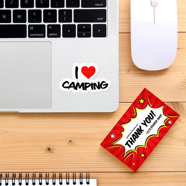 I Love Camping Sticker Vinyl Decal