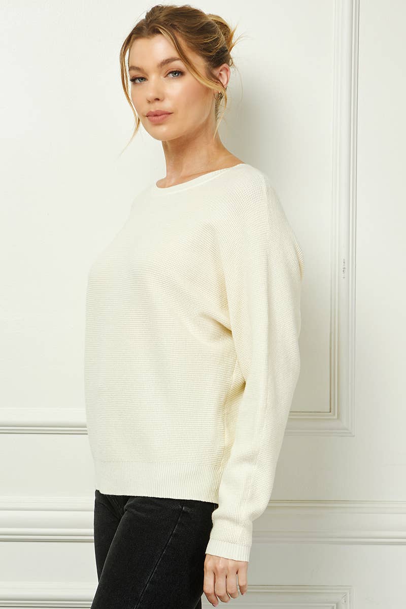 Soft Mini Waffle Texture Dolman