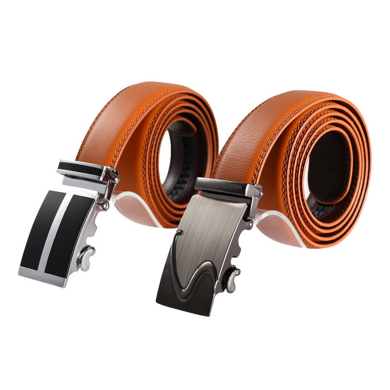 AutoMADtic leather belt: Black w/Black & Gold Style Buckle