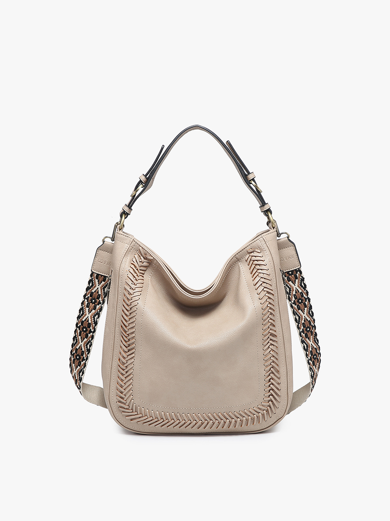 Aris Small Whipstitch Hobo w/ Guitar Strap