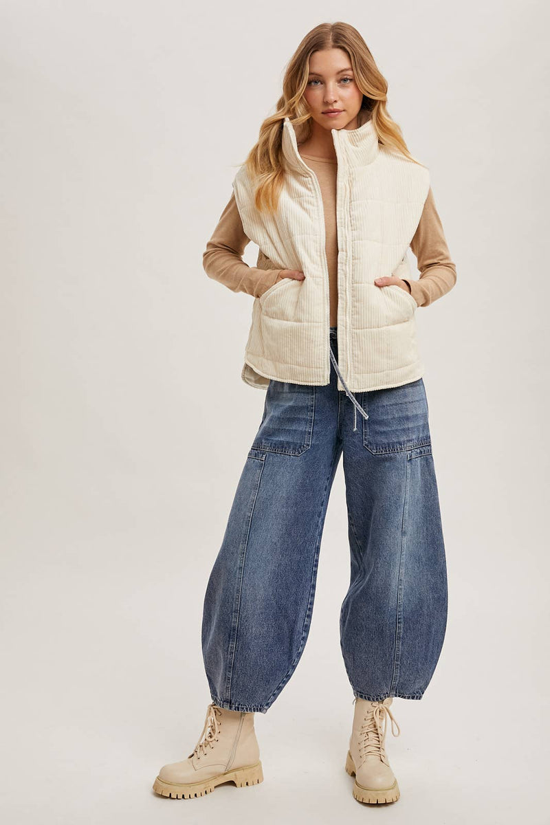 Corduroy Puffer Vest