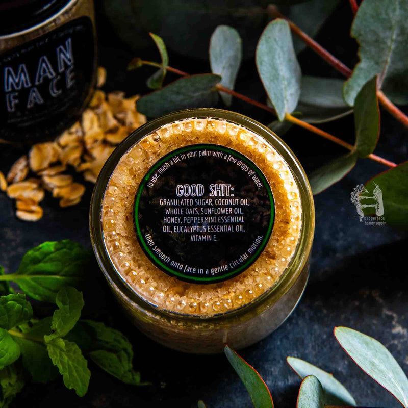 Face Scrub for Men. Eco Friendly Face Scrub. Face Care.