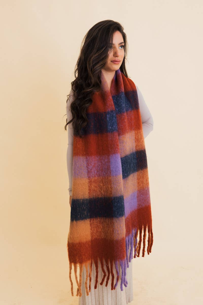 Cozy Breeze Oversized Fringe Scarf- Multiple