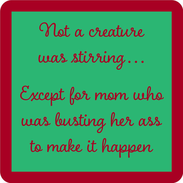 COASTER Xmas Creature Stirring | Funny Gift | Home Bar Decor