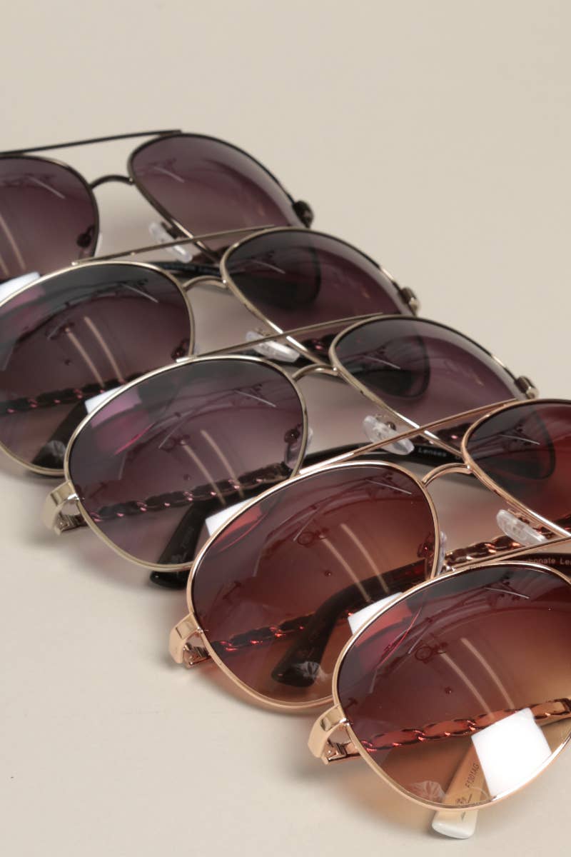 Women's Chain Detail Aviator Sunglasses