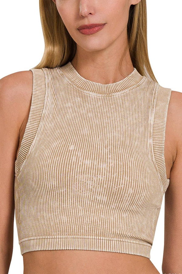 Stella Washed Ribbed  Crop: Multiple Colors
