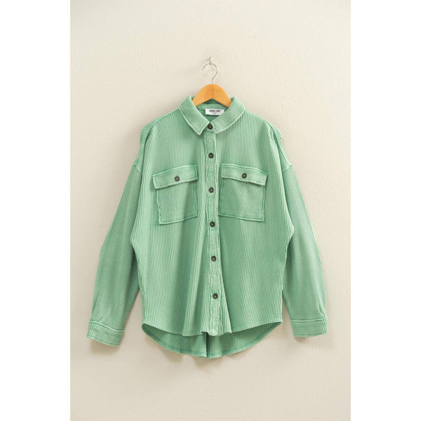 Waffle Button Up Shacket