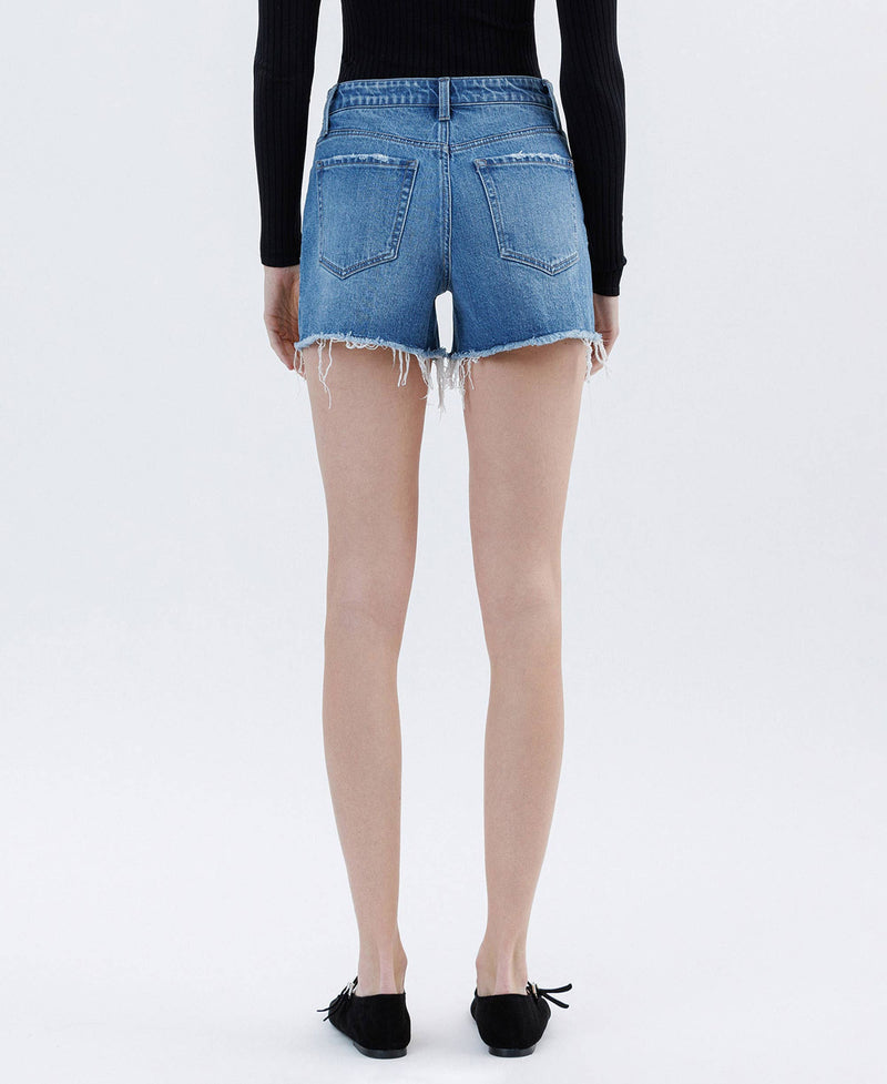 HIgh Rise Raw Hem Shorts