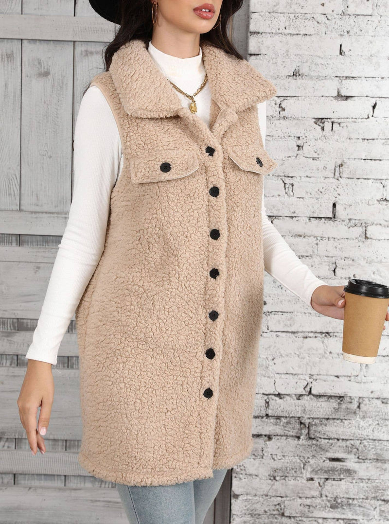 Angela Long Fleece Vest