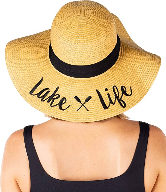 Embroidered Sun Hat -Lake Life