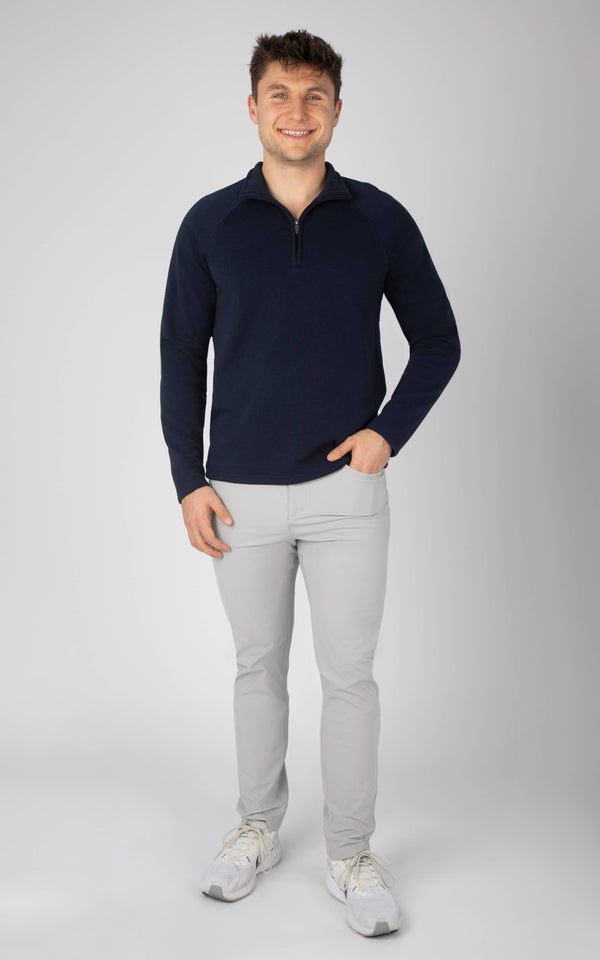 Men's Quarter Zip Sweatshirt with Raglan Sleeves: Multiple Colors