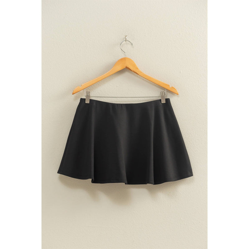 Flirty Scuba Mid Waist Skort-Deep Green