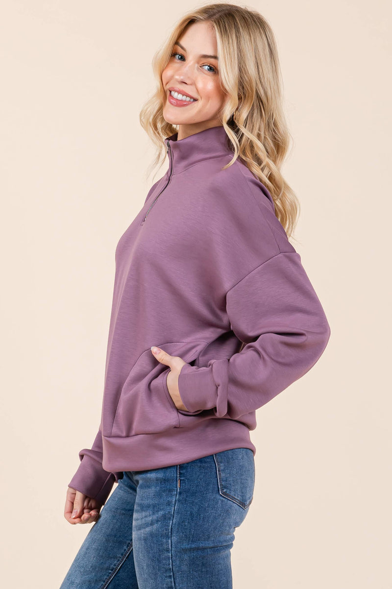 SOFT BRUSHED FLEECE QUARTER ZIP