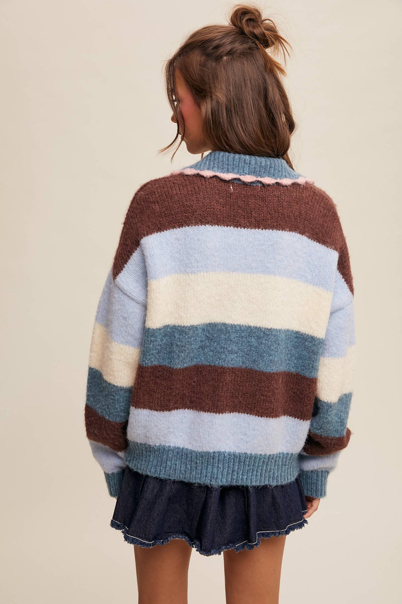 Hillary Striped Polo Sweater