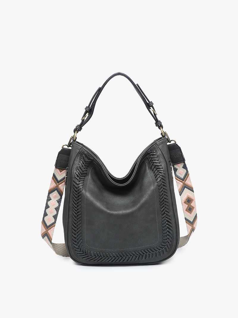 Aris Small Whipstitch Hobo w/ Guitar Strap