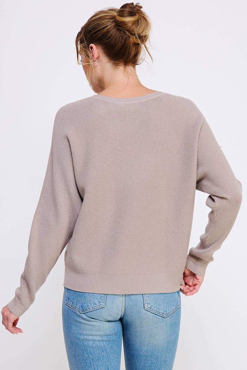 Soft Mini Waffle Texture Dolman