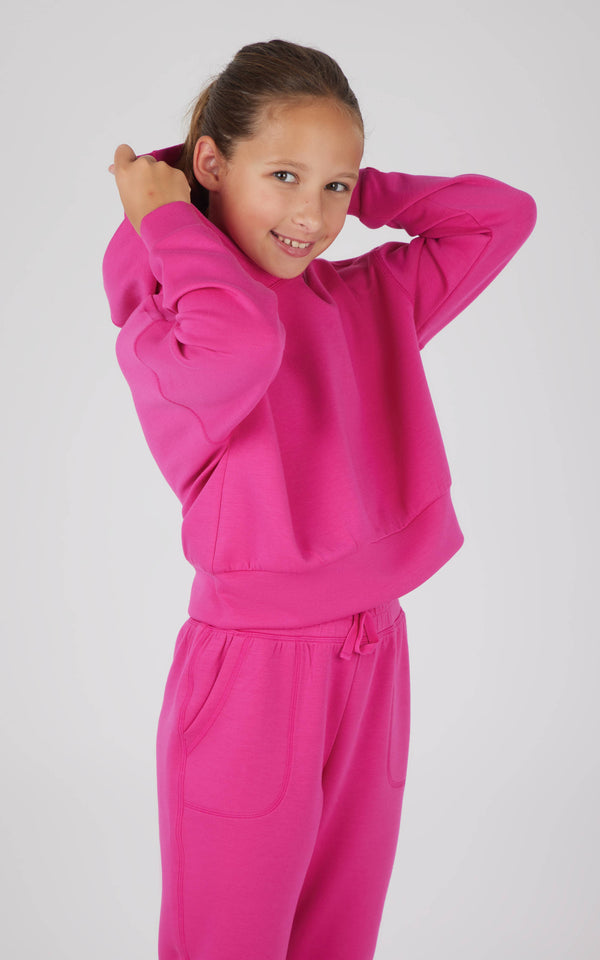 Girls Scuba Pullover Hoodie and Jogger Set: Multiple Colors