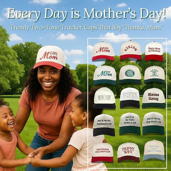 Two Tone Cap -  Hot Mom's Club - Green/Beige
