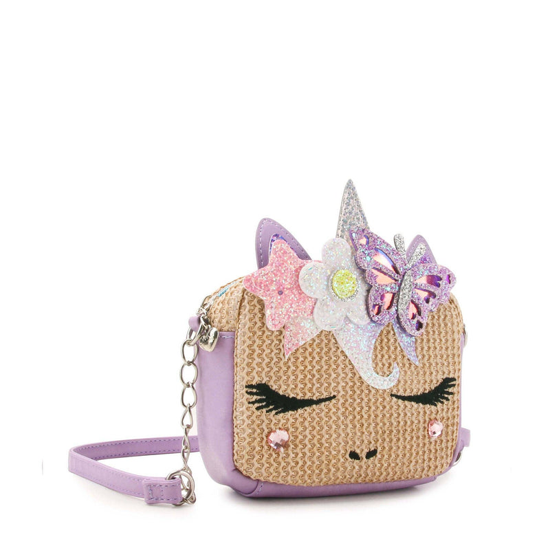 Miss Gwen Unicorn Straw Crossbody Bag