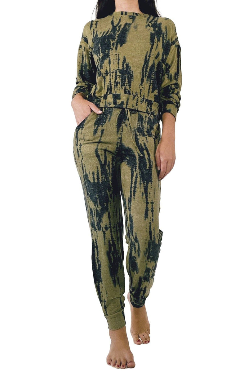 Lounge Set: Olive Tiedye / Multiple Sizes