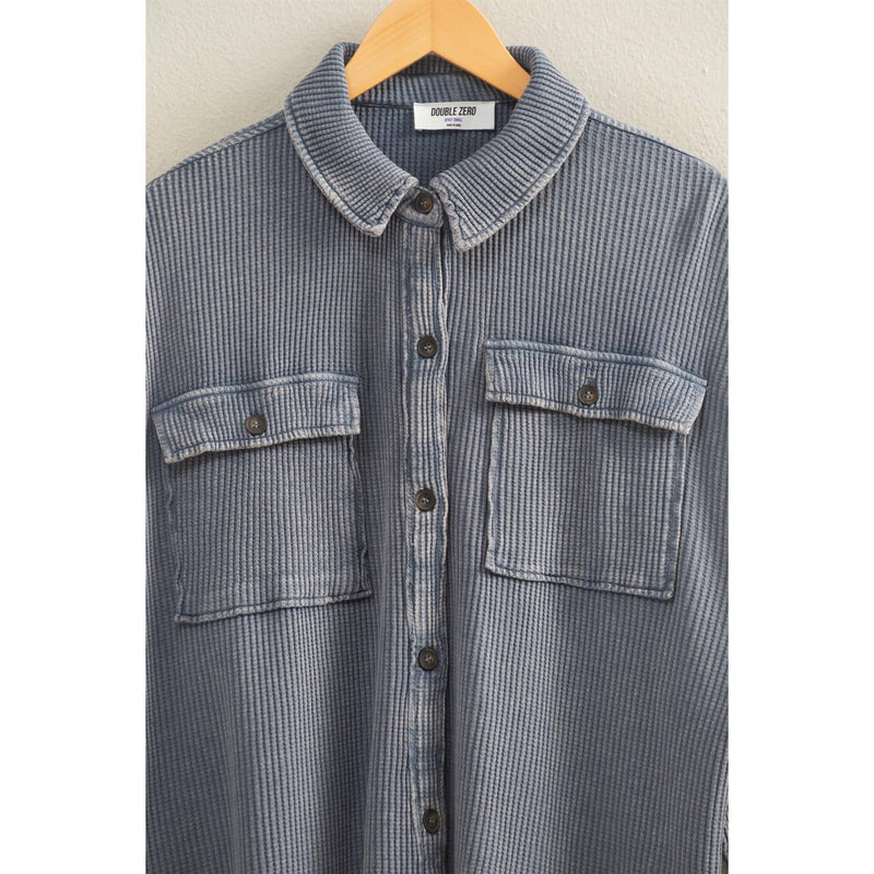 Waffle Button Up Shacket