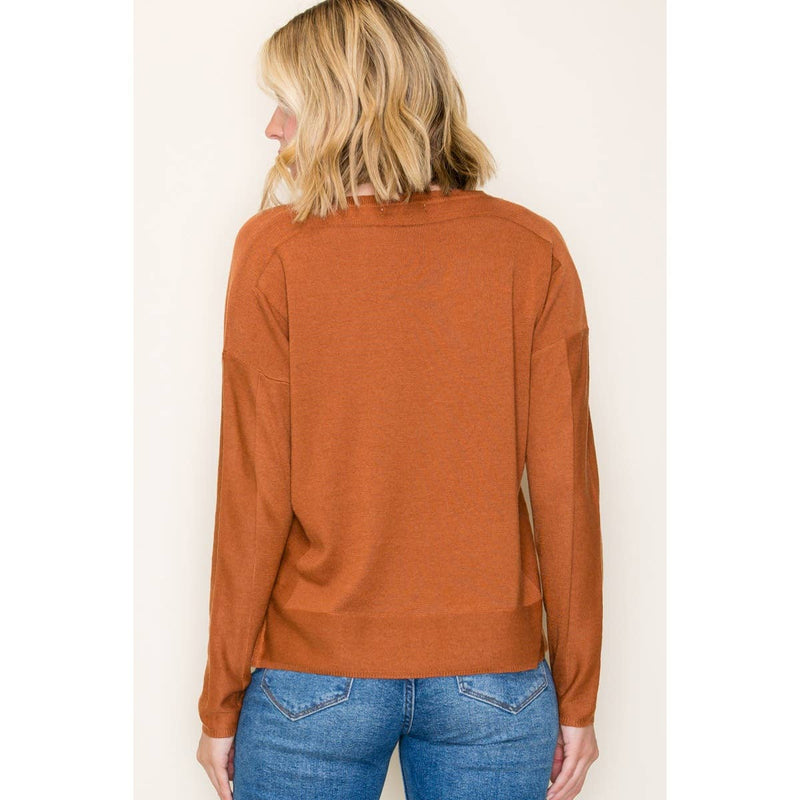 V NECK PULLOVER SWEATER