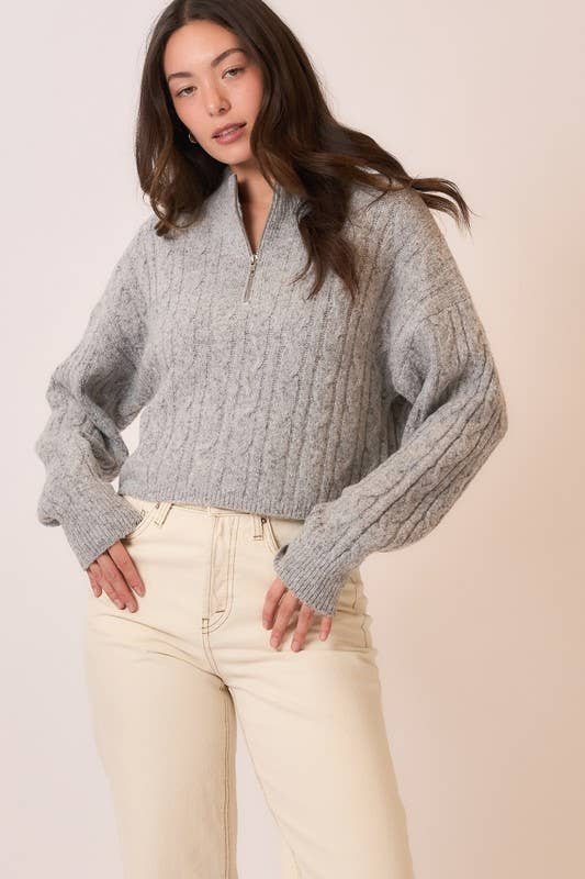 Brit Cable Knit 1/4 Zip Sweater