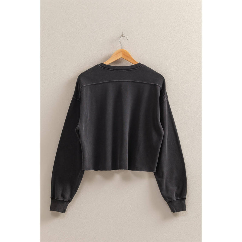 Nita Cropped Sweatshirt With Raw Hem