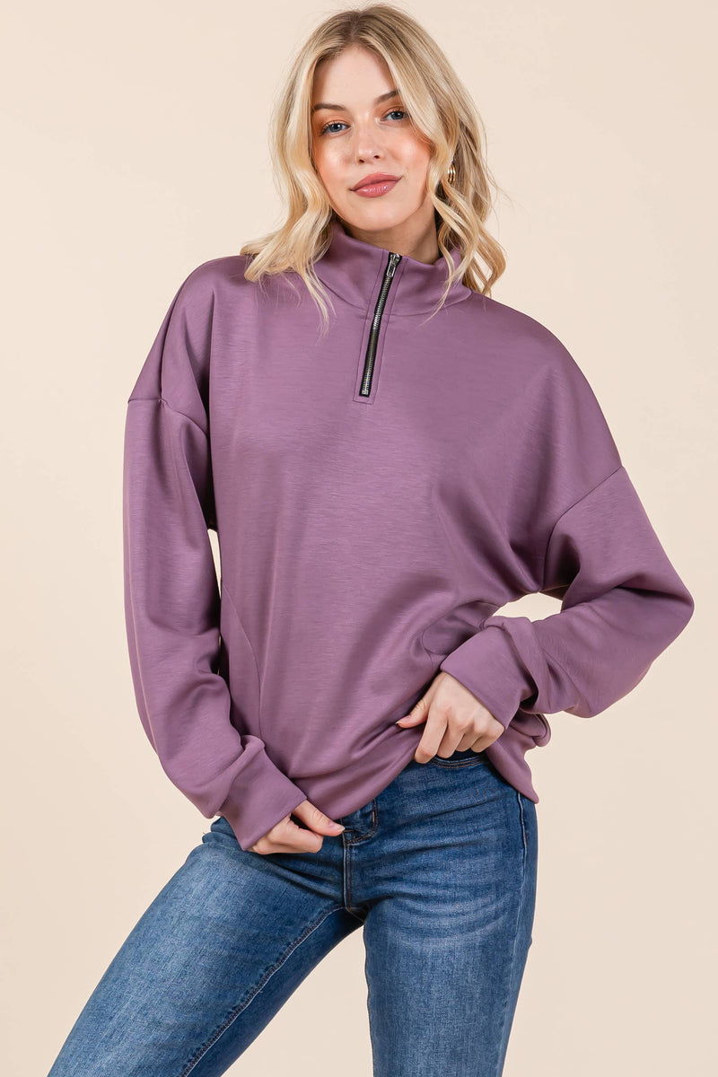 SOFT BRUSHED FLEECE QUARTER ZIP