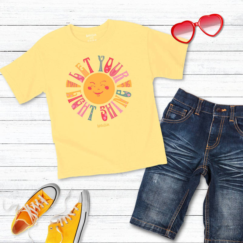Kerusso Kids T-Shirt Let Your Light Shine: 4T / Banana
