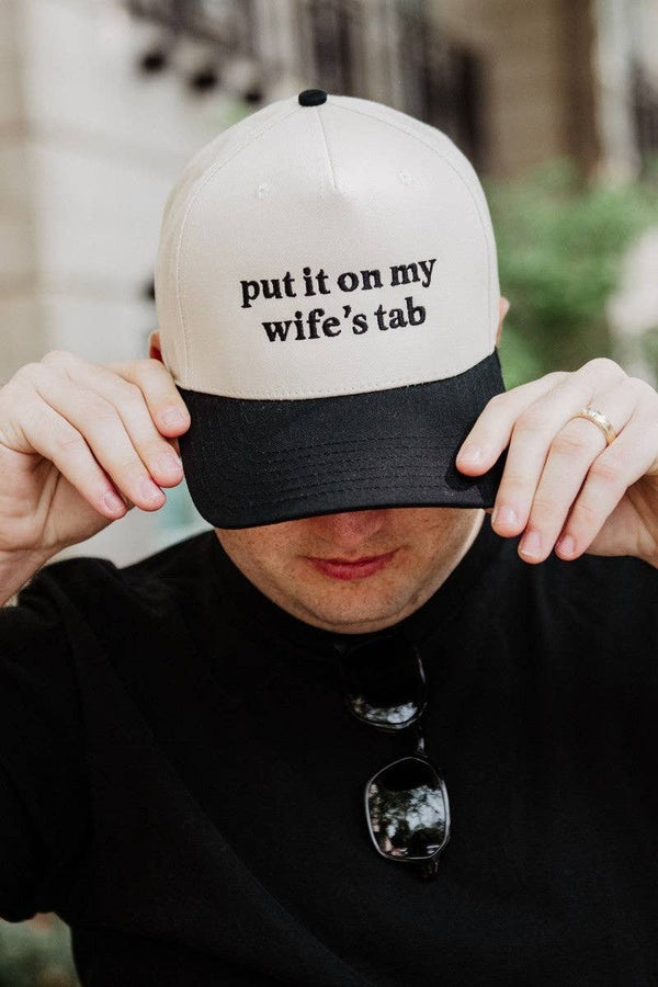 Put It On My Wife's Tab Men's Trucker Hats Vintage