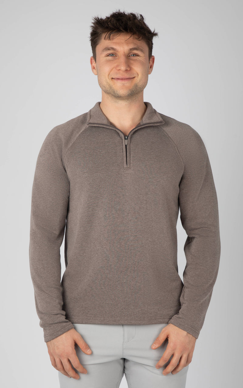 Men's Quarter Zip Sweatshirt with Raglan Sleeves: Multiple Colors